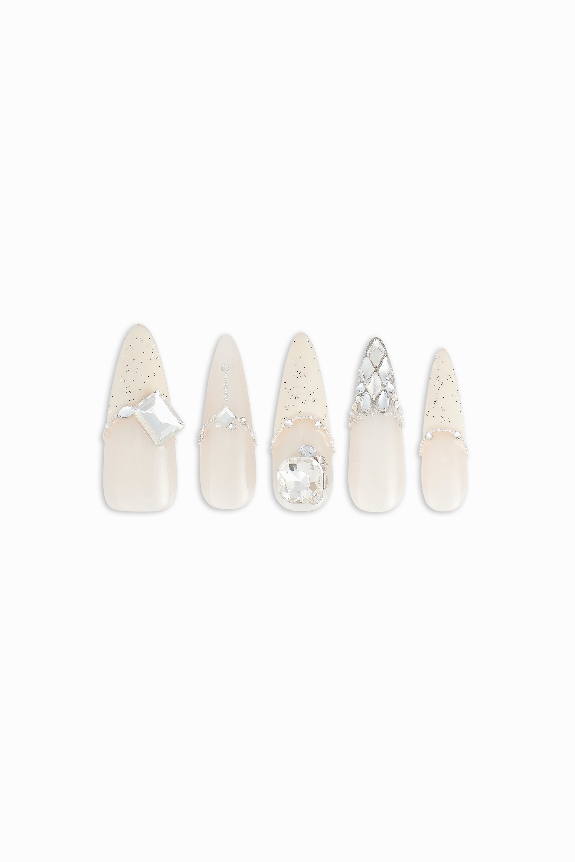 Glass Armor / No.13 – Concrete Glitter French with Structured Crystals